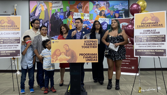 CHIRLA and affected families gather for Keeping Families Together event. Photo by CHIRLA